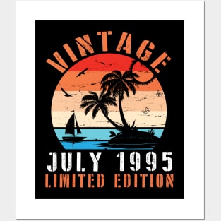 Vintage July 1995 Ltd Edition Happy Birthday Daddy Mom Uncle Brother Husband Cousin Son 25 Years Old Posters and Art